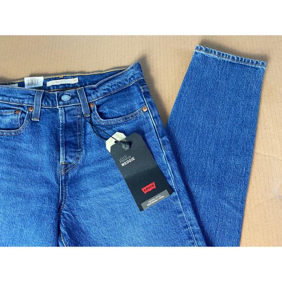 NWT LEVI'S JEANS BLUE WEDGIE PREMIUM ICON FIT ANKLE CHARLESTON MOVES DENIM TAPER - Picture 1 of 15